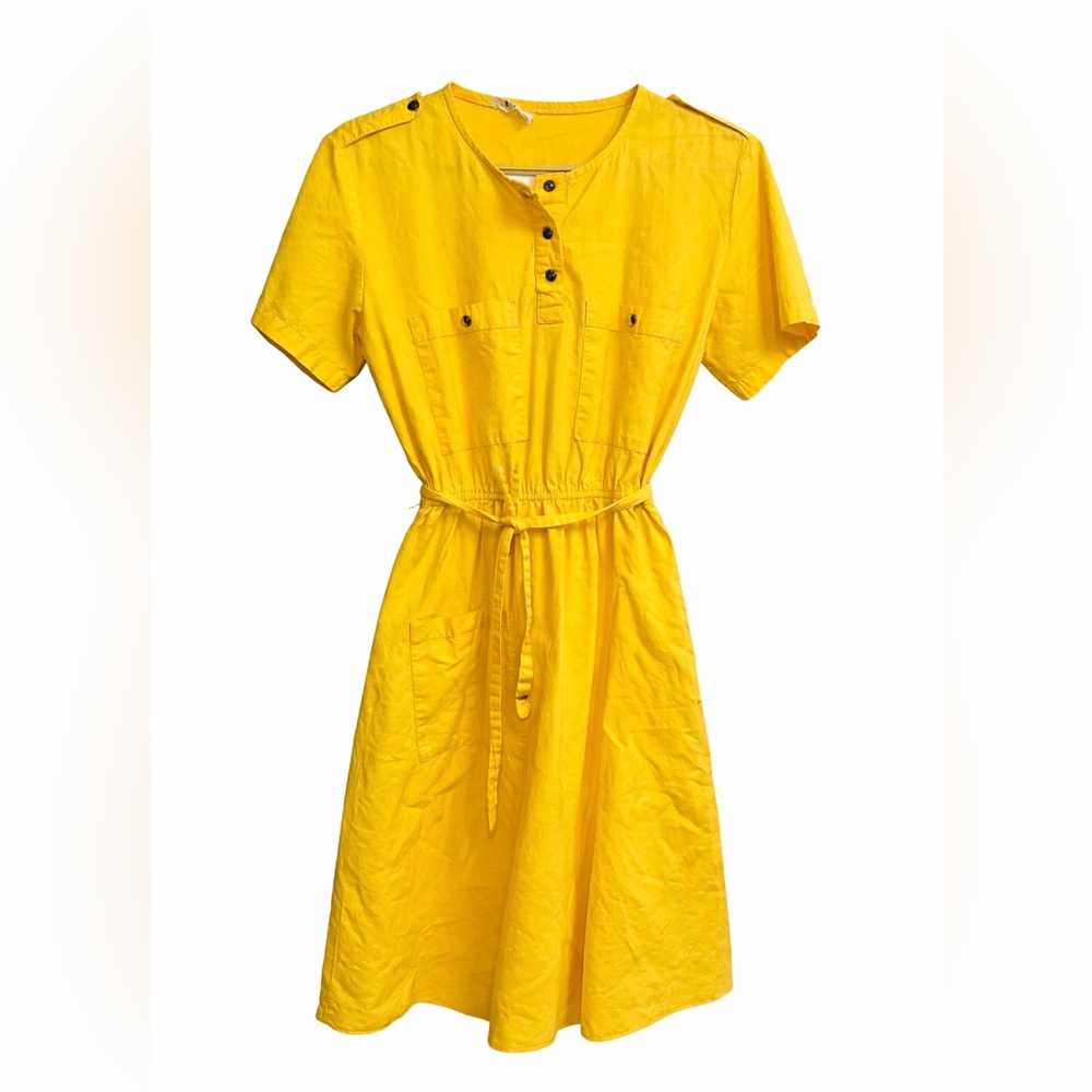Vintage Yellow Short Sleeve Dress